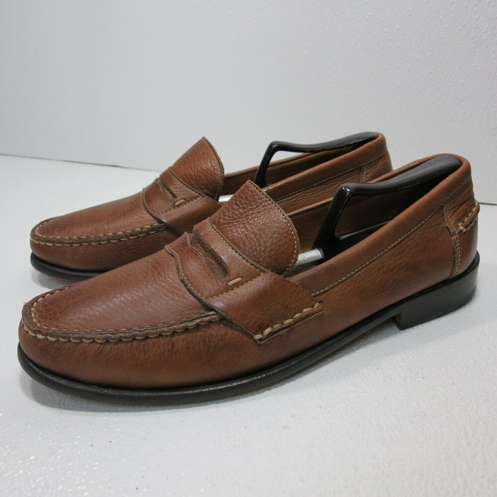 Belvedere Studio Oil Tanned Pebbled Grain Leather Loafers Men's Footwear 11.5 D